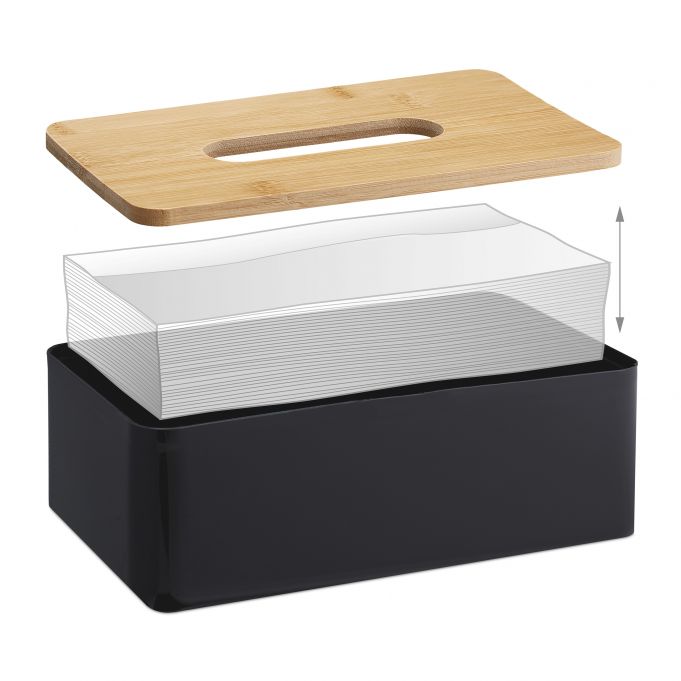 Czarne pudełko na chusteczki z pokrywą - obrazek 2