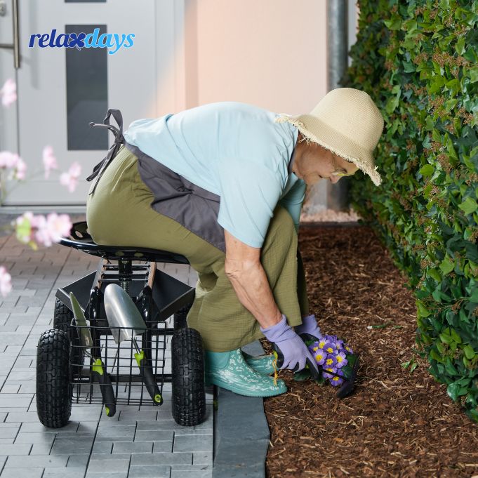 Mobilny fotel ogrodowy z schowkiem - obrazek 3