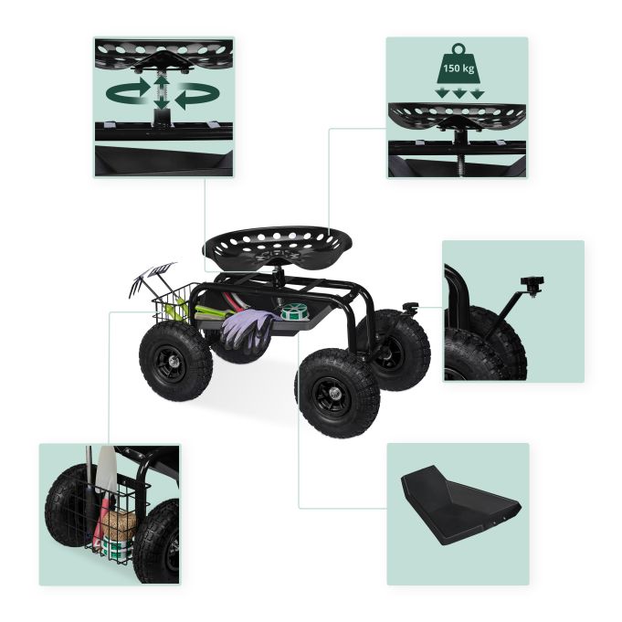 Mobilny fotel ogrodowy z schowkiem - obrazek 4