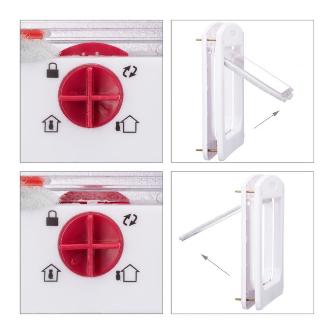 Drzwiczki wahadłowe Relaxdays 20 x 22 cm białe DLA PSA KOTA - obrazek 3