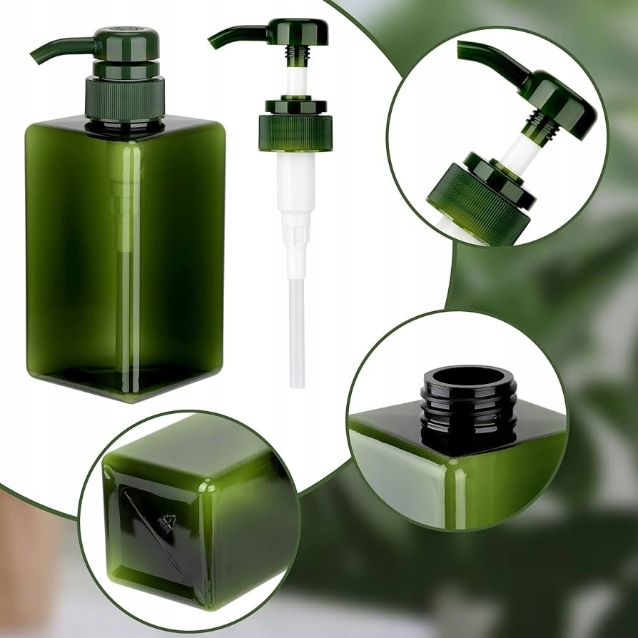 2sztuki dozownika do mydła 450ml, ciemna zieleń - obrazek 2